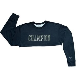 Cropped underboob champion camouflage sweatshirt for woman vintage